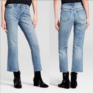 Who What Wear light wash pearl straight leg jeans